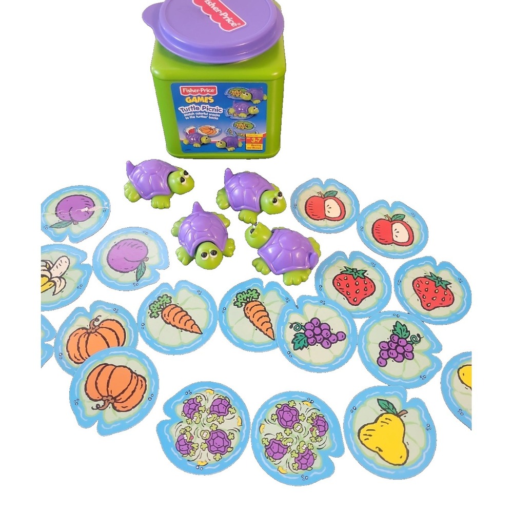 Fisher Price TURTLE PICNIC GAME‎ Color Picture Matching Complete 2001 Vtg